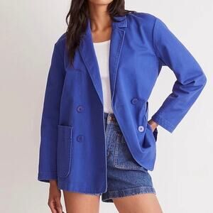 Madewell Jacket Womens Small Bluestone Crossover Blazer (Re)generative Chino